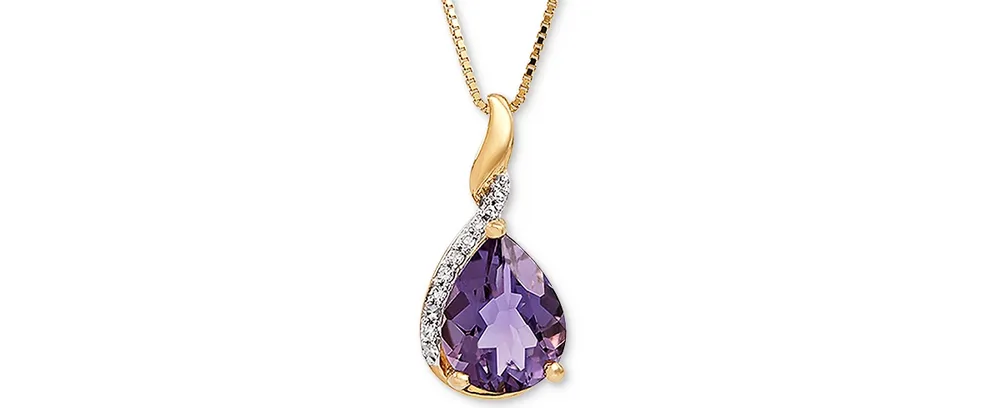 Amethyst (1-3/8 ct. t.w.) & Diamond Accent Pendant Necklace 14k Gold (Also Blue Topaz)