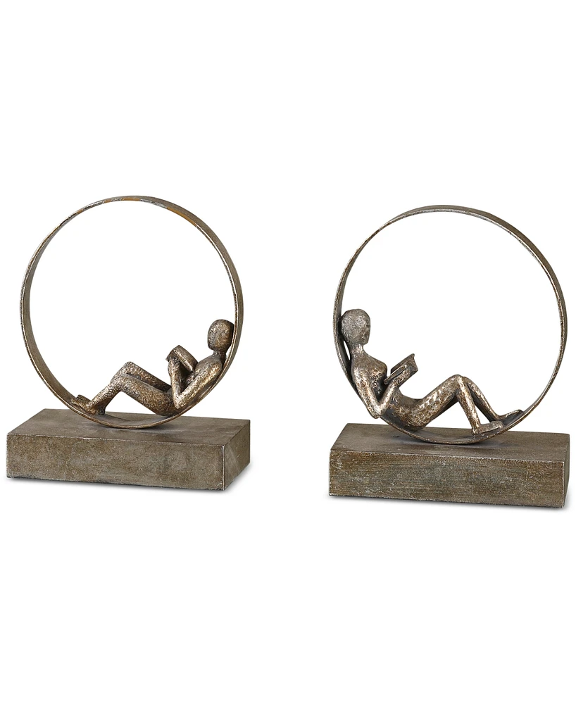 Uttermost Lounging Reader Set of 2 Antique-Look Bookends