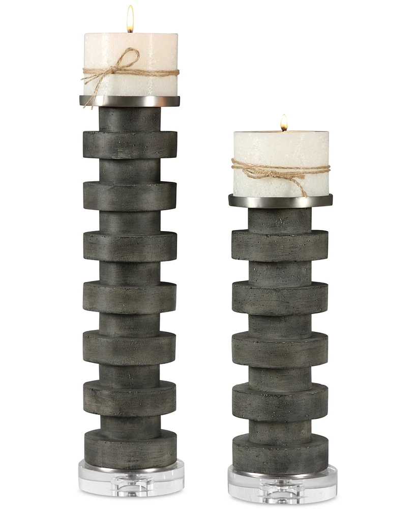 Uttermost Karun Concrete Candleholders, Set of 2