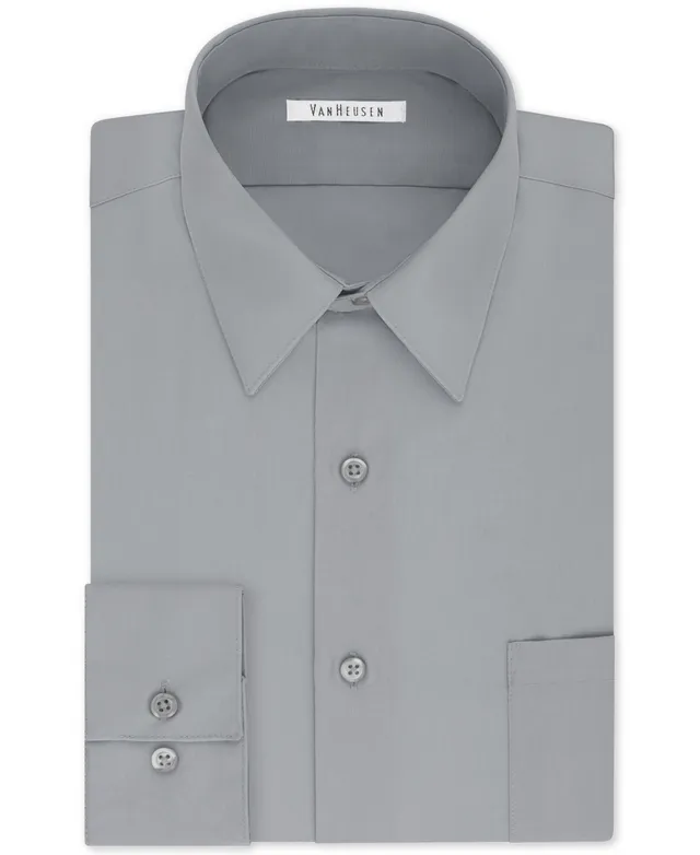 Van Heusen Men's Big & Tall Classic/Regular Fit Wrinkle Free Poplin Solid Dress  Shirt