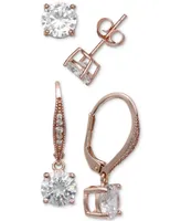 Giani Bernini 2-Pc. Cubic Zirconia Earring Set in Sterling Silver and Gold-Plated Sterling Silver, Created for Macy's