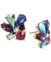 Betsey Johnson Gold-Tone Multi-Stone Cluster Stud Earrings