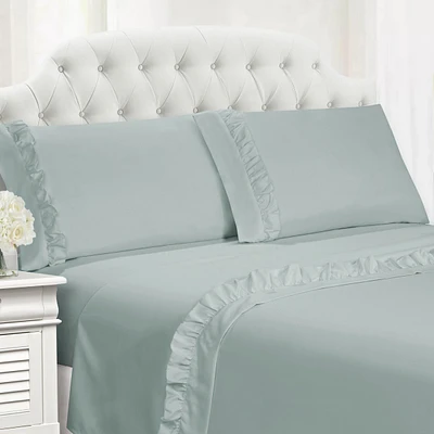 Ruffle Hem Queen 4 Pc Sheet Set