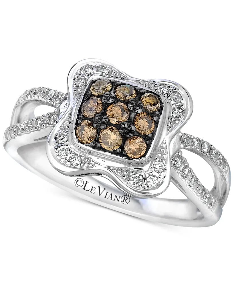 Le Vian Chocolatier Diamond Cluster Ring (1/2 ct. t.w.) in 14k White Gold