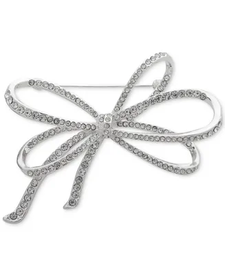 Anne Klein Pave Bow Pin, Created for Macy's