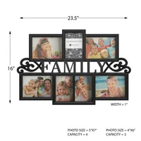 Family Collage Picture Frame with 7 Openings by Lavish Home, Black, 16" x 23.5" x 1"