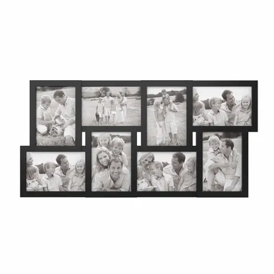 Collage Picture Frame with 8 Openings for 4x6 Photos by Lavish Home, Black
