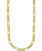 Italian Gold Figaro Link 18" Chain Necklace (4mm) in Solid 14k Gold