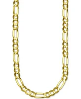 Italian Goldfigaro Link Chain Necklace 6mm Collection In Solid 14k Gold