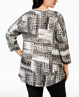 Jm Collection Plus Printed Top, Created for Macy's