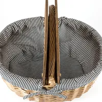 Picnic Time Country Navy & White Striped Picnic Basket