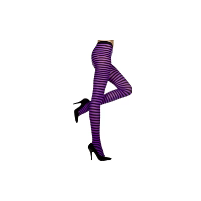 Black and Purple Striped Tights
