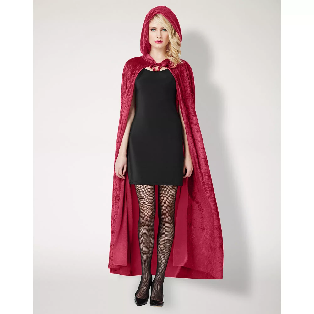 Burgundy Hooded Cape