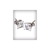 Square CZ Stud Earrings