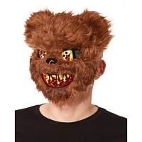 Brown Scary Teddy Bear Half Mask