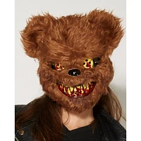 Brown Scary Teddy Bear Half Mask