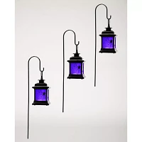 Purple LED Creepy Spider Lantern Pathway Markers - 3 Pack
