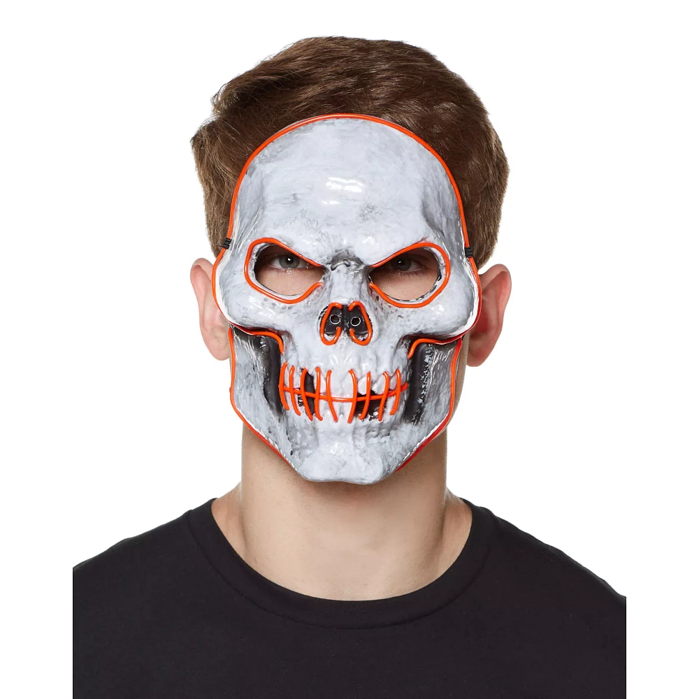 Doom EL Wire Light-Up Skeleton Half Mask