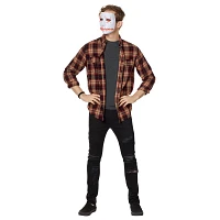 White and Red EL Wire Half Mask