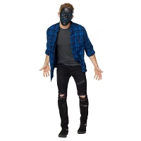 Black and Blue EL Wire Half Mask