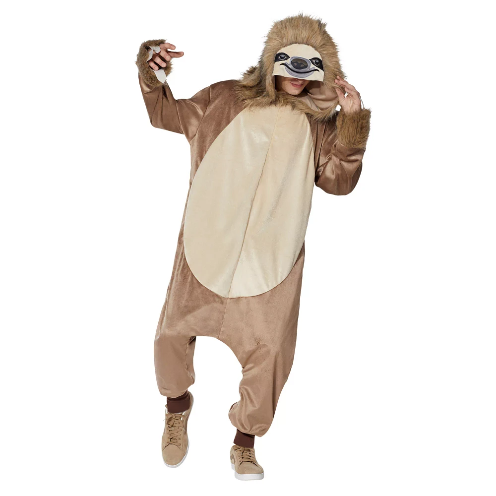 Adult Faux Fur Sloth Jumpsuit