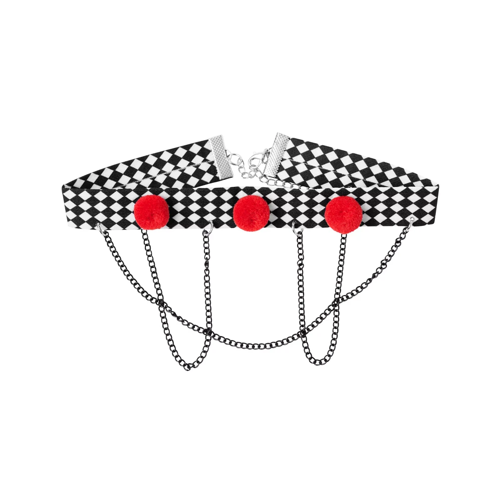 Scary Clown Pom Choker Necklace