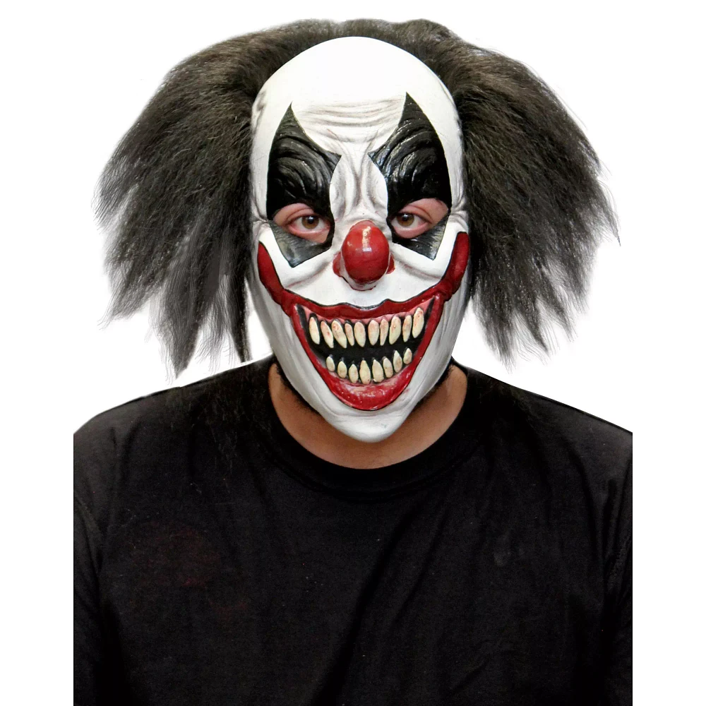 Red White and Black Clown Full Mask