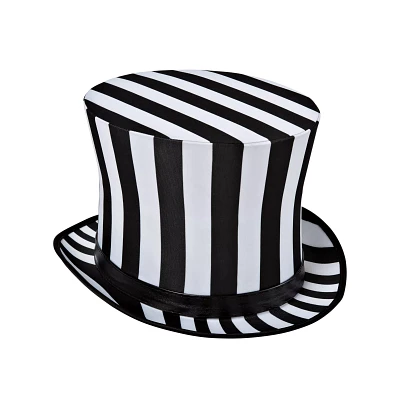 Black and White Striped Top Hat