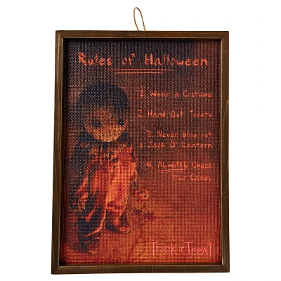 Rules of Halloween Sign - Trick 'r Treat
