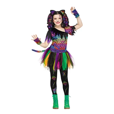 Kids Wild Rainbow Cat Costume