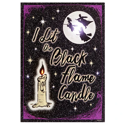 Light-Up Black Flame Candle Canvas - Hocus Pocus