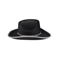 Black Glitter Space Cowgirl Hat