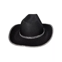 Black Glitter Space Cowgirl Hat