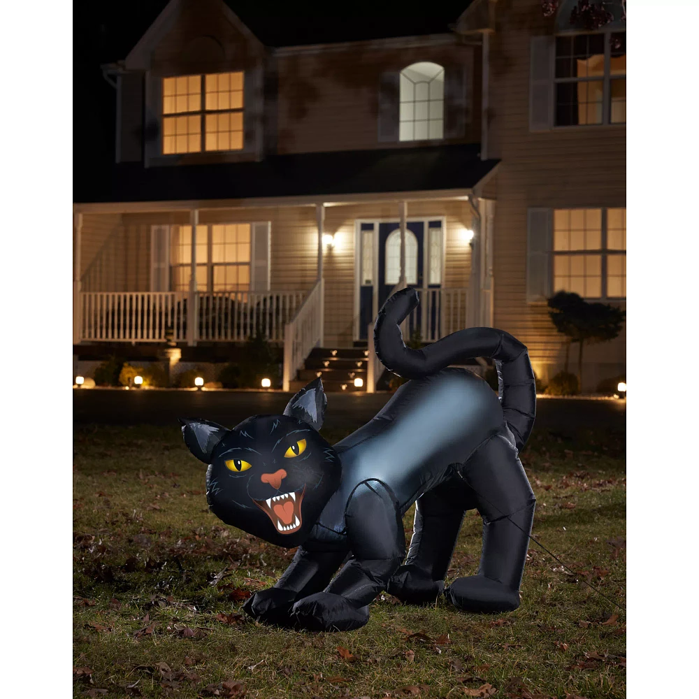 4 Ft Light-Up Scary Cat Inflatable - Decorations