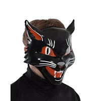 Vintage Grinning Black Cat Half Mask