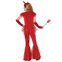 Kids Devil Jumpsuit Costume