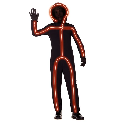 Kids Orange Light-Up Stick Figure Costume