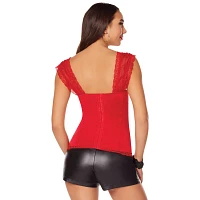 Adult Red Lace Cap Sleeve Corset