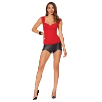 Adult Red Lace Cap Sleeve Corset