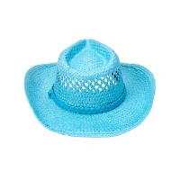 Blue Straw Cowboy Hat