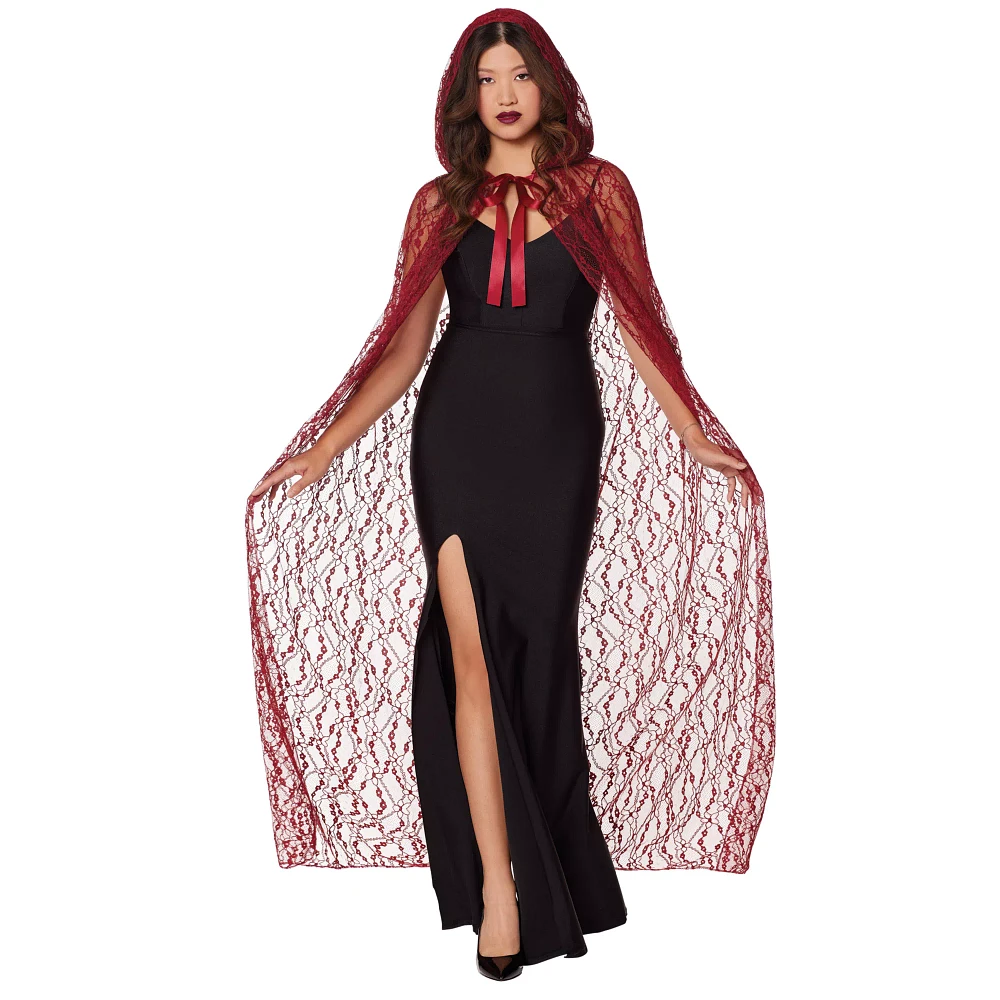 Adult Burgundy Lace Cape