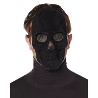 Black Velvet Skull Half Mask