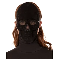 Black Velvet Skull Half Mask
