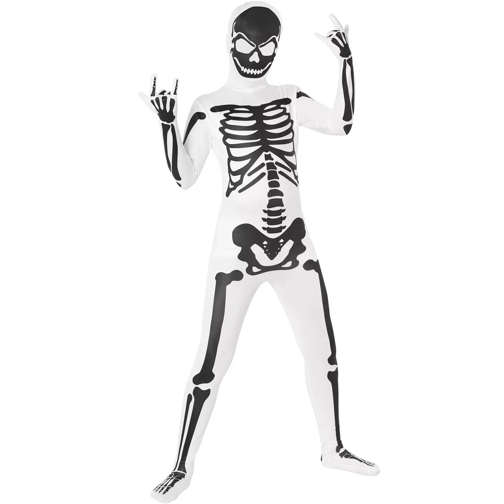 Black and White Skeleton Skin Suit Costume