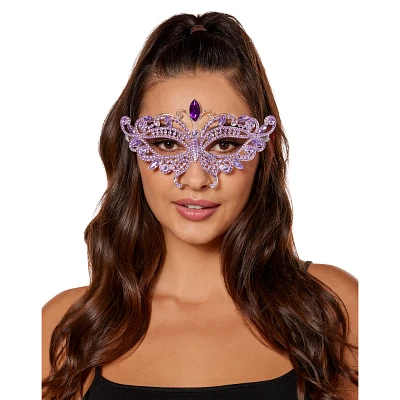 Purple Butterfly Crystal Eye Half Mask
