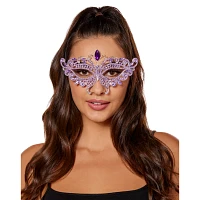 Purple Butterfly Crystal Eye Half Mask