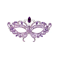 Purple Butterfly Crystal Eye Half Mask