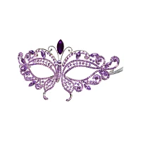 Purple Butterfly Crystal Eye Half Mask