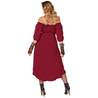 Adult Burgundy Peasant Dress