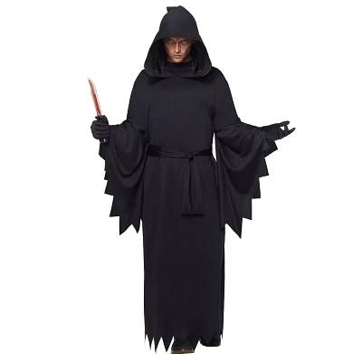 Adult Hooded Black Robe Costume